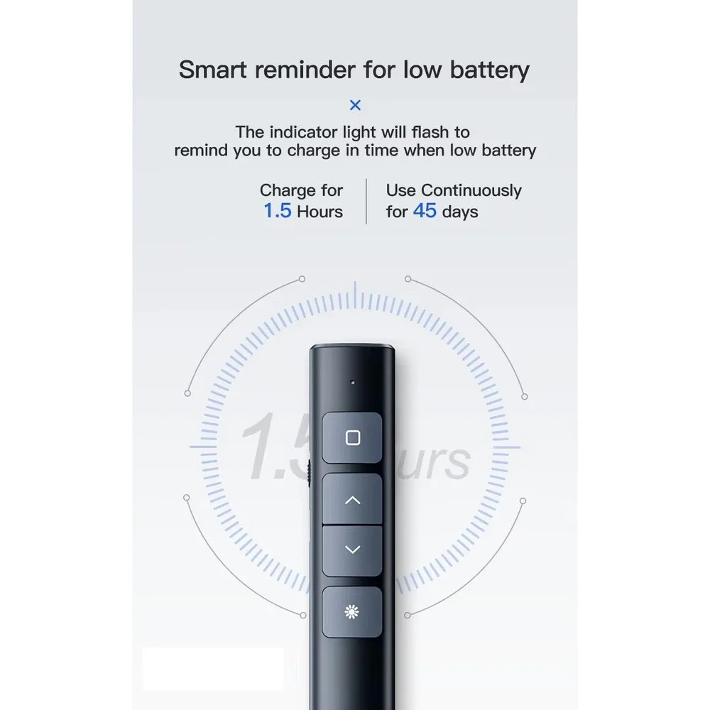 2.4 GHz Wireless Presenter with Red Pointer RF Remote Control Rechargeable Green